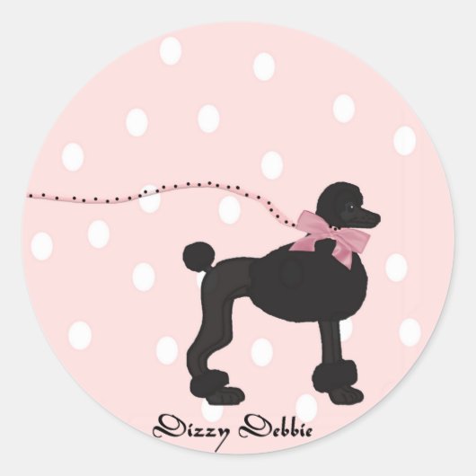 プードル・ステッカー ラウンドシール (正面)