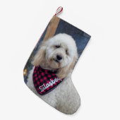 プードル スモールクリスマスストッキング (正面 (吊り時))