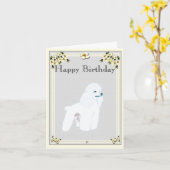 プードル – トイプードル カード (黄色い花)