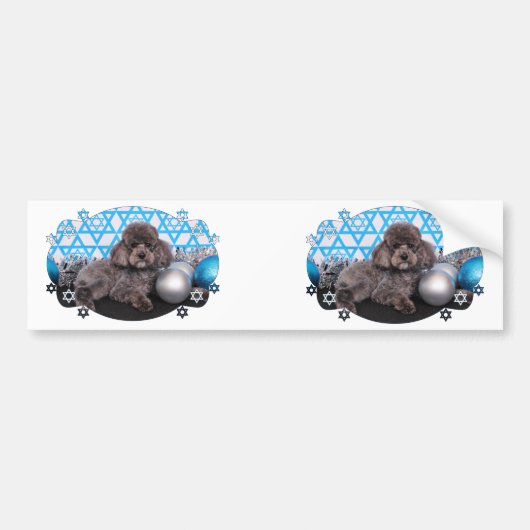 -プードル-ハヌカーのダビデの星マーフィー バンパーステッカー (正面)