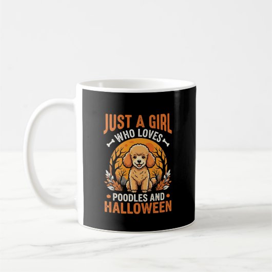 プードル ハロウィン 女子 犬好き デザイン 1 コーヒーマグカップ (左)