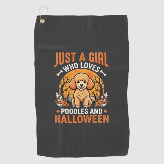 プードル ハロウィン 女子 犬好き デザイン 1 ゴルフタオル (正面)