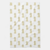 プードル(ファウンタンブロンドゴールデン) キッチンタオル (縦)