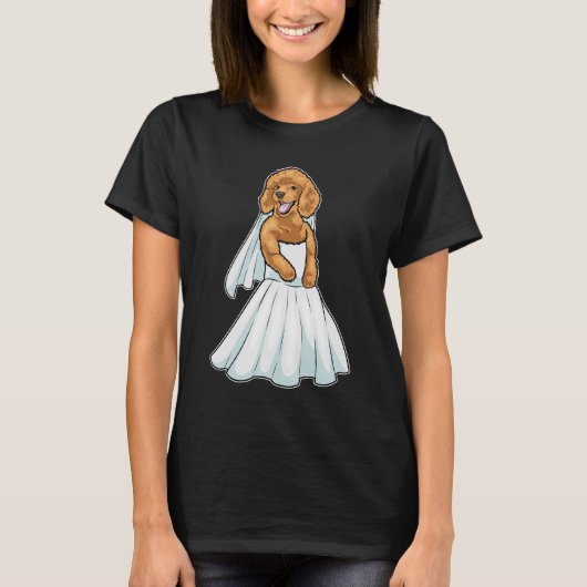 プードル ブライドドレス ウェディング Tシャツ (正面)