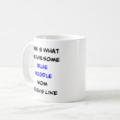 プードル、ブルー、ママ素晴らし、 コーヒーマグカップ (正面左)