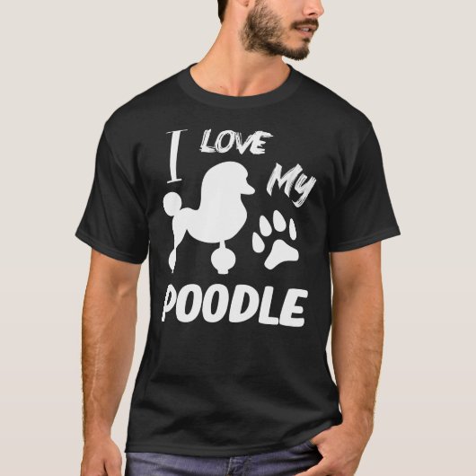 プードル・プードルの恋人が大好き Tシャツ (正面)