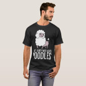 プードル・プードル犬を愛するおもしろい少年 Tシャツ (正面フル)
