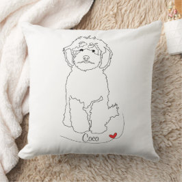 プードル ペット ラインアート 名前入り クッション