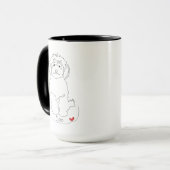 プードル ペット ラインアート 名前入り マグカップ (正面左)