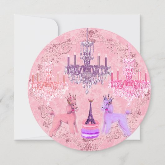 プードル、マカロン、エッフェル塔 カード (正面)