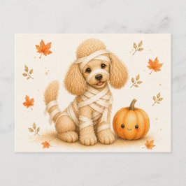 プードル・ミイラのハロウィン ポストカード
