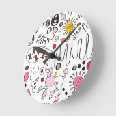プードル ラウンド壁時計 (傾斜)