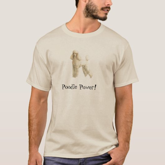 プードル -- 子犬クリップ Tシャツ (正面)