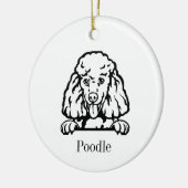 プードル 犬のオーダーメイドペットオーナメント、Cu セラミック セラミックオーナメント (左)