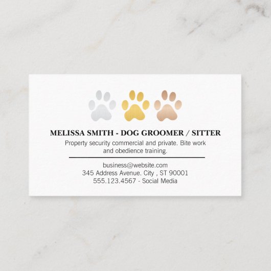 プードル | 犬の猫用サービス 名刺 (裏面)