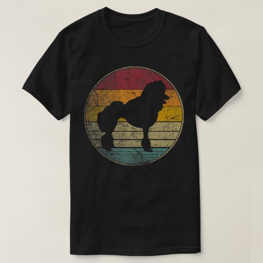 プードル 犬 ペット ギフト  レトロ スタイル ビンテージ 70年代 80年代 9 Tシャツ (デザイン正面)