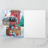 プードル 犬 雪のクリスマス ドッグハウス カード (内部)