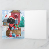 プードル 犬 雪のクリスマス ドッグハウス カード (内部)