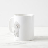 プードル – 白1 コーヒーマグカップ (正面左)