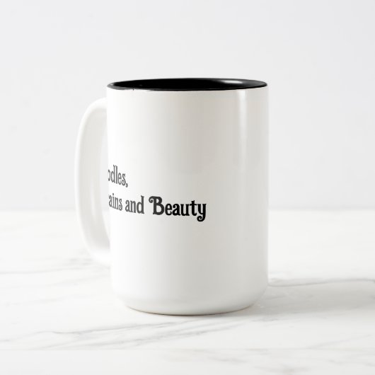 プードル、脳と美しいコーヒーマグ ツートーンマグカップ (正面左)