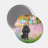 プードル（黒1） – ガーデン マグネット (正面/裏面)