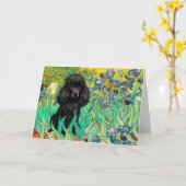 プードル（黒1） - Irises カード (黄色い花)