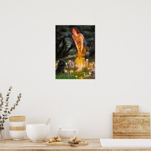 プードル（黒1） – MidEve ポスター (キッチン)