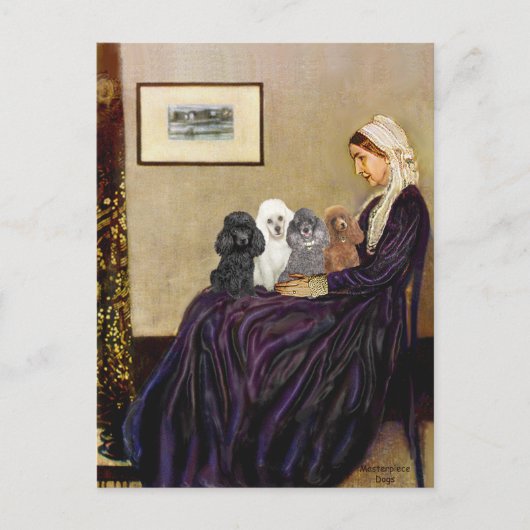 プードル(4) - Whistler's Mother ポストカード (正面)