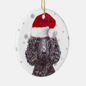 プードル – Santa Hat Christmas Bauble Decoration セラミックオーナメント (右)