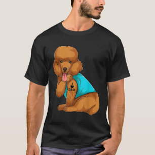 プードルIラブパパタトゥーアパレル、犬のパパギフトダ Tシャツ