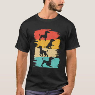 プードルSのための女性メンズキッズ愛犬家レトロ Tシャツ