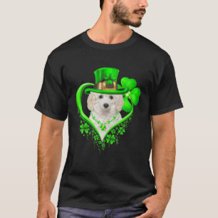 プードルSt patricks day恋人アイリッシュシャムロックドッグロー Tシャツ