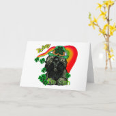 プードルSt patricks day カード (黄色い花)