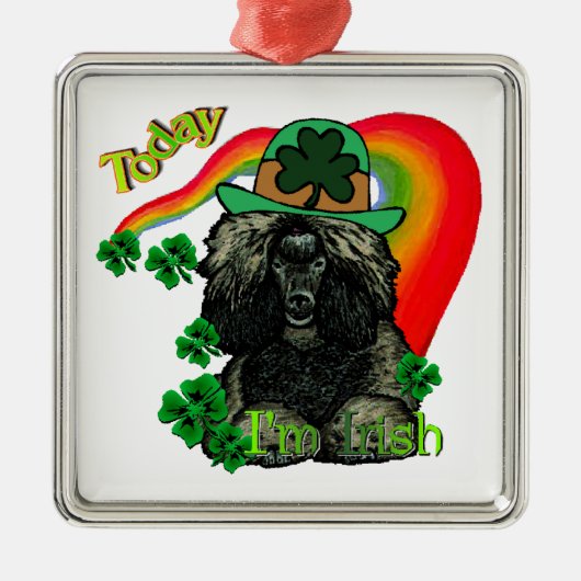 プードルSt patricks day メタルオーナメント (正面)