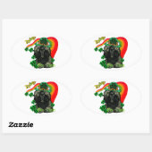 プードルSt patricks day 楕円形シール (シート)