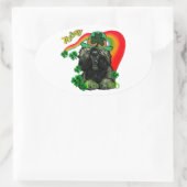 プードルSt patricks day 楕円形シール (バッグ)