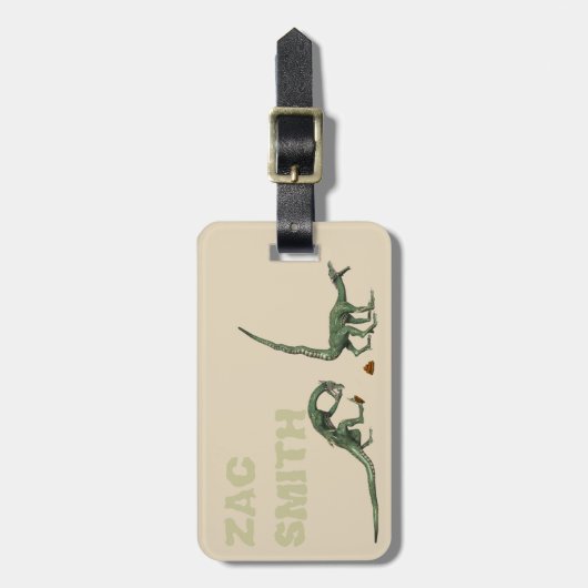 プーピング恐竜の人格化 ラゲッジタグ (正面縦)