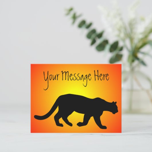 プーママウンテンライオンクーガーサンファイパーソナライズされたア ポストカード (スタンド正面)