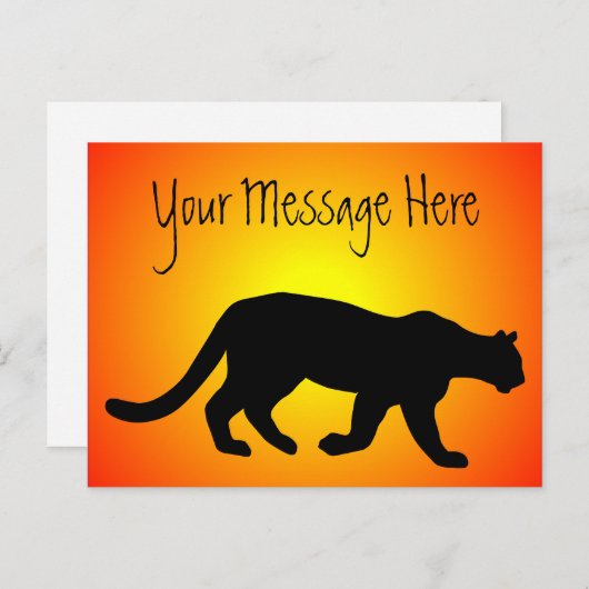 プーママウンテンライオンクーガーサンファイパーソナライズされたア ポストカード (正面/裏面)