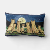 プーママウンテンライオン家族とムーンデザイナー枕 ランバークッション (裏面)