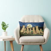 プーママウンテンライオン家族とムーンデザイナー枕 ランバークッション (椅子)