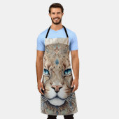 プーマ顔シュルレアルアート エプロン (着用した状態)