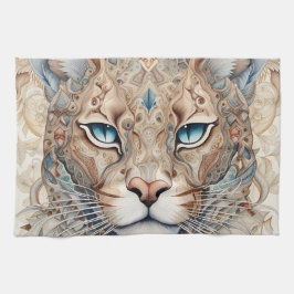 プーマ顔シュルレアルアート キッチンタオル