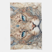 プーマ顔シュルレアルアート キッチンタオル (縦)