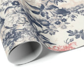プーモダンニーフローラブルートイレデジュイパターン ラッピングペーパー (ロールコーナー)