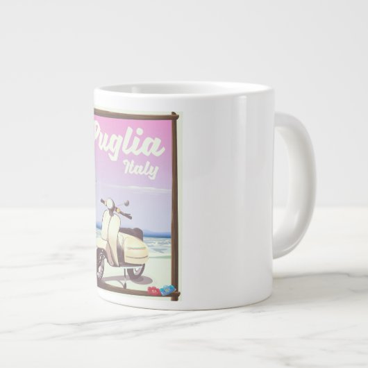 プーリアのイタリア旅行ポスター。 ジャンボコーヒーマグカップ (正面右)