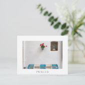 プーリアのマリア像通り祭壇 白いポストカード ポストカード (スタンド正面)