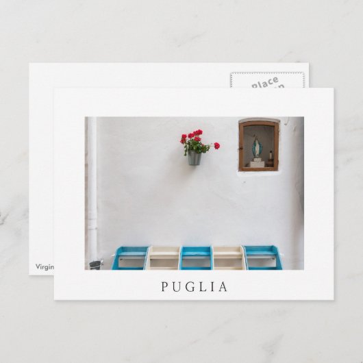 プーリアのマリア像通り祭壇 白いポストカード ポストカード (正面/裏面)