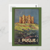 プーリアキャッスルデルモンテイタリアンヴィンテージ旅行広告 ポストカード (正面/裏面)