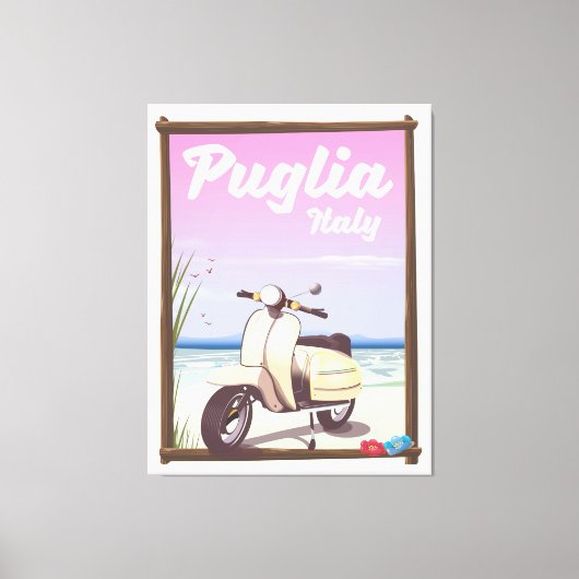 プーリア州イタリア旅行ポスター キャンバスプリント (正面)